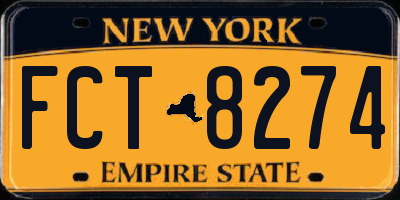 NY license plate FCT8274