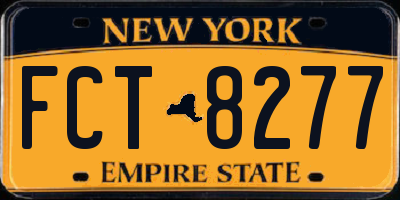 NY license plate FCT8277