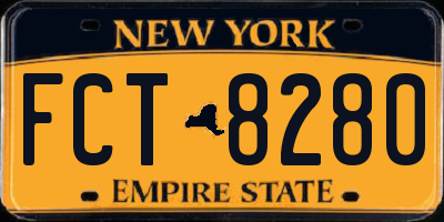 NY license plate FCT8280