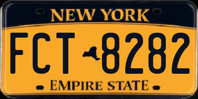 NY license plate FCT8282