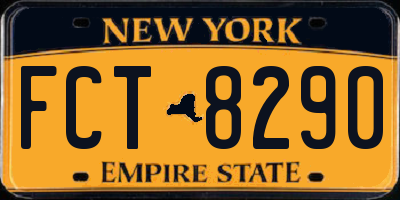 NY license plate FCT8290