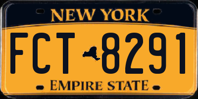 NY license plate FCT8291