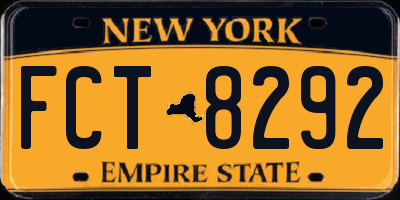 NY license plate FCT8292