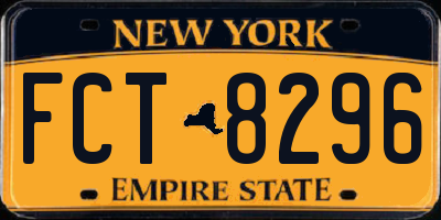 NY license plate FCT8296
