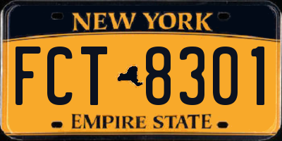 NY license plate FCT8301