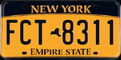 NY license plate FCT8311
