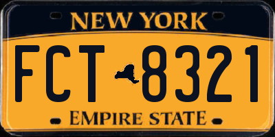 NY license plate FCT8321