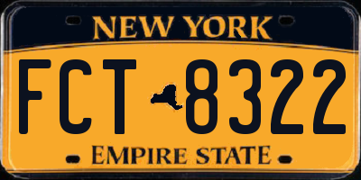 NY license plate FCT8322