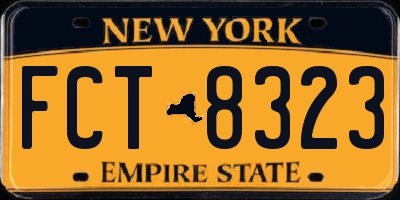 NY license plate FCT8323