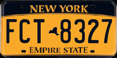 NY license plate FCT8327