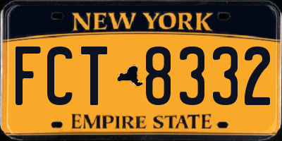 NY license plate FCT8332