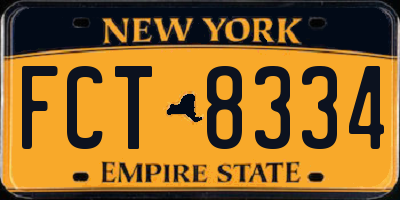 NY license plate FCT8334