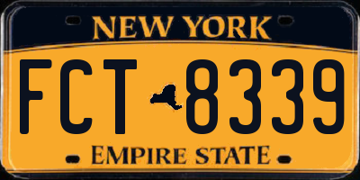 NY license plate FCT8339