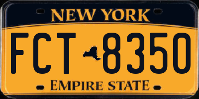 NY license plate FCT8350