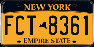 NY license plate FCT8361