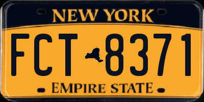 NY license plate FCT8371