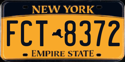 NY license plate FCT8372