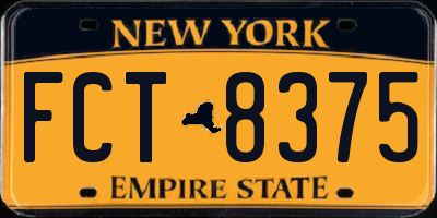 NY license plate FCT8375