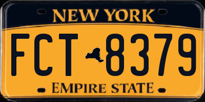 NY license plate FCT8379