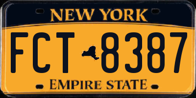 NY license plate FCT8387
