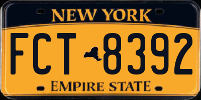 NY license plate FCT8392