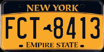 NY license plate FCT8413