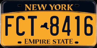 NY license plate FCT8416