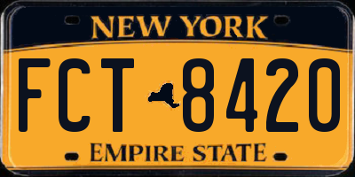 NY license plate FCT8420