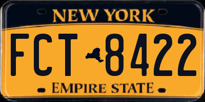 NY license plate FCT8422