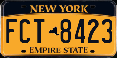 NY license plate FCT8423