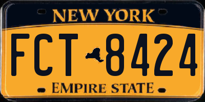 NY license plate FCT8424