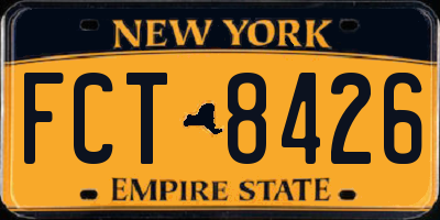 NY license plate FCT8426