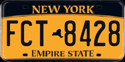 NY license plate FCT8428