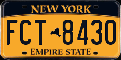 NY license plate FCT8430