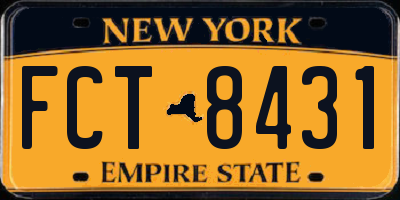 NY license plate FCT8431
