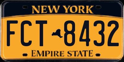 NY license plate FCT8432