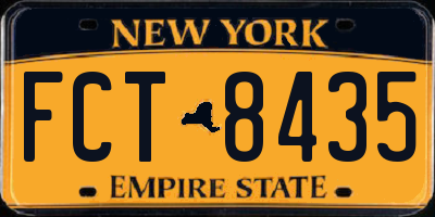 NY license plate FCT8435