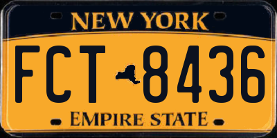 NY license plate FCT8436