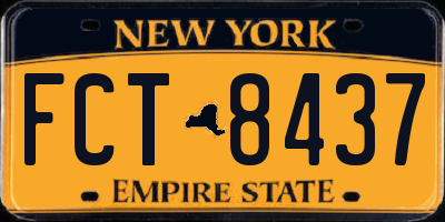 NY license plate FCT8437