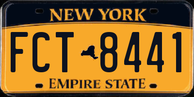 NY license plate FCT8441