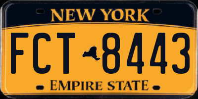 NY license plate FCT8443