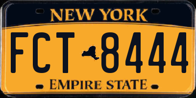 NY license plate FCT8444