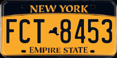NY license plate FCT8453