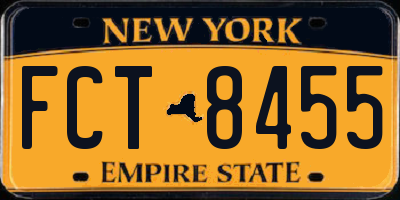 NY license plate FCT8455