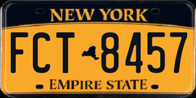 NY license plate FCT8457