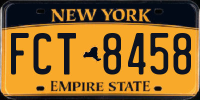 NY license plate FCT8458