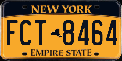 NY license plate FCT8464