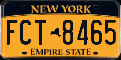NY license plate FCT8465
