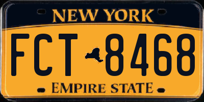 NY license plate FCT8468