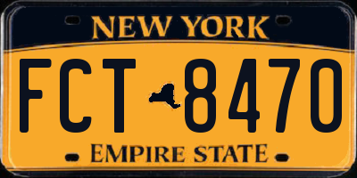 NY license plate FCT8470